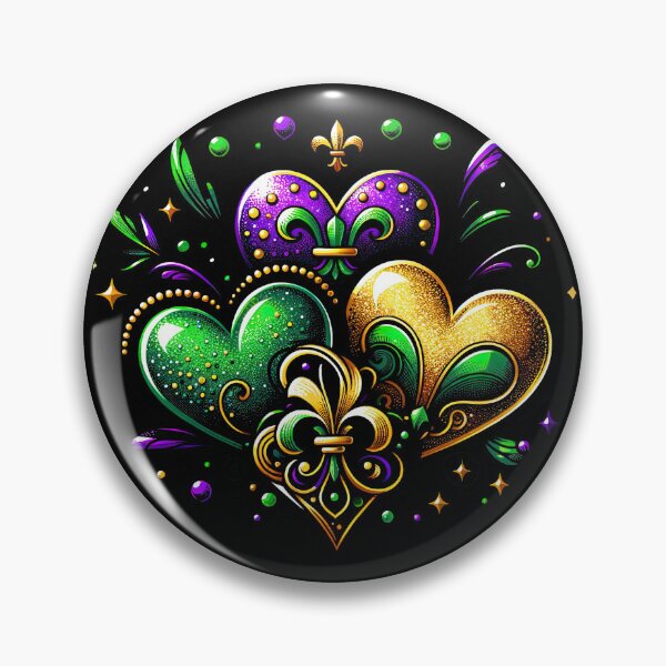 Item preview, Regal Heart: Mardi Gras Fleur-de-Lis Emblem designed and sold by MAPDDesigns.