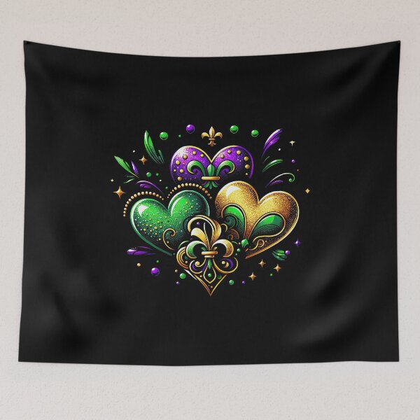 Item preview, Regal Heart: Mardi Gras Fleur-de-Lis Emblem designed and sold by MAPDDesigns.
