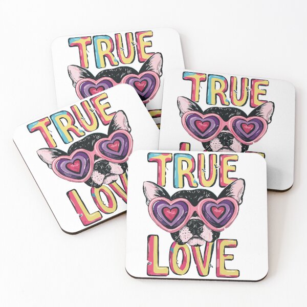 Item preview, Dog wearing pink heartshaped glasses with text True Love designed and sold by IwonaShop.