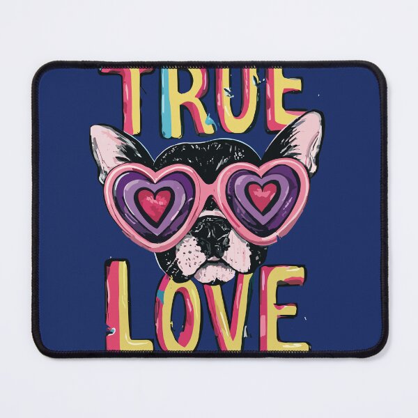 Item preview, Dog wearing pink heartshaped glasses with text True Love designed and sold by IwonaShop.