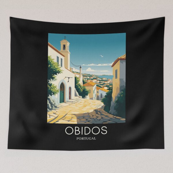 Item preview, A Pop Art Travel Print of Obidos - Portugal  designed and sold by StudioRedKoala.