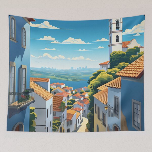 Item preview, A Pop Art Travel Print of Obidos - Portugal  designed and sold by StudioRedKoala.