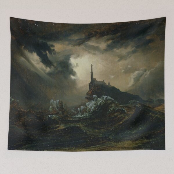 Item preview, Carl Blechen - Stormy Sea with Lighthouse - 1826 designed and sold by ArtExpression.