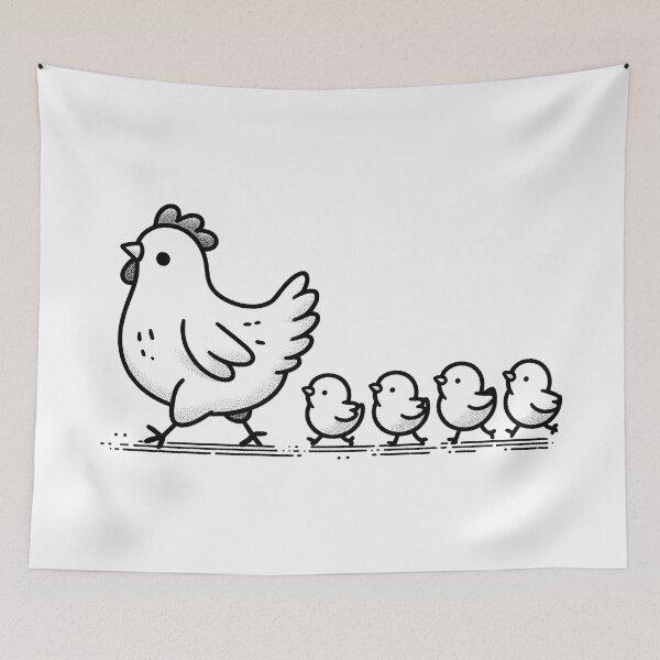 Item preview, A chicken cares about her chicks designed and sold by Ingridpd.