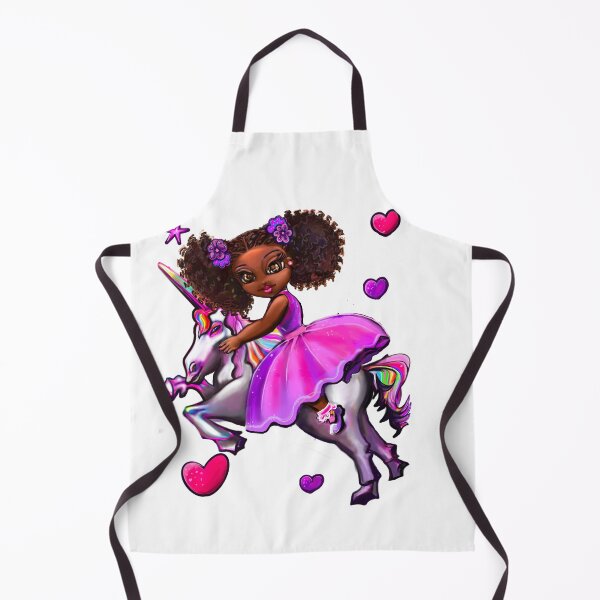 Item preview, African American girl on a unicorn pony - black sista with natural afro hair on a horse. Black princess designed and sold by Artonmytee.