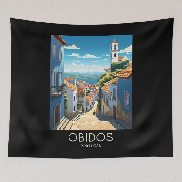 Item preview, A Pop Art Travel Print of Obidos - Portugal  designed and sold by StudioRedKoala.