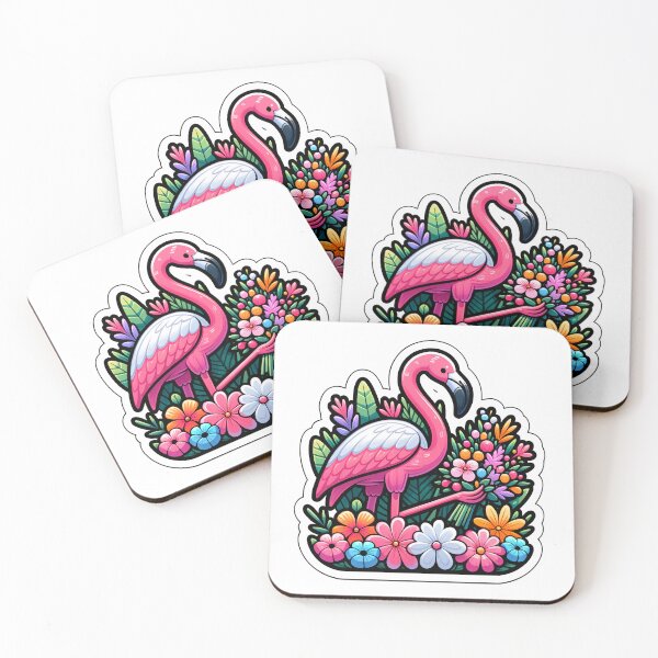 Item preview, Colorful Flamingo Sticker, Floral Bird Decal, Laptop and Water Bottle Vinyl Sticker, Aesthetic Animal Design designed and sold by johnharry3.