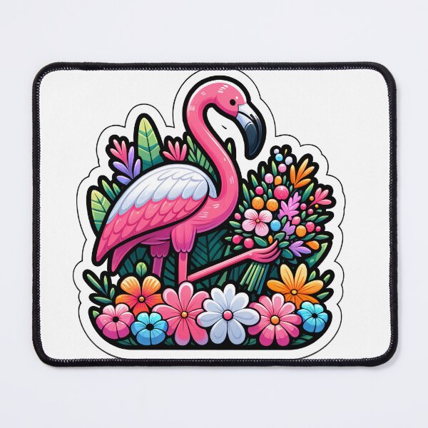 Item preview, Colorful Flamingo Sticker, Floral Bird Decal, Laptop and Water Bottle Vinyl Sticker, Aesthetic Animal Design designed and sold by johnharry3.