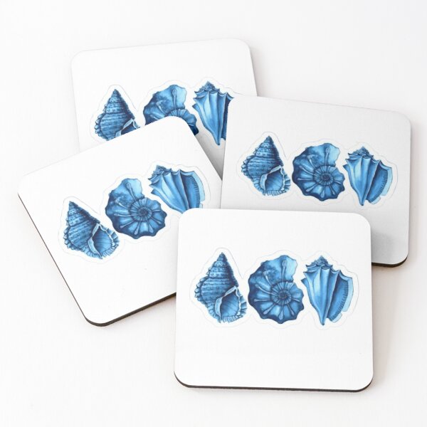 Item preview, Blue watercolor seashells designed and sold by DesignDreamerr.