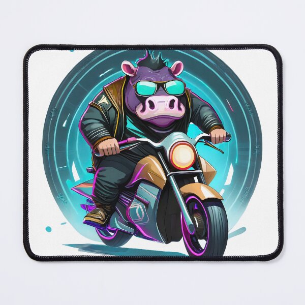 Item preview, Racer Hippo on a motorcycle designed and sold by BADESIGNZZ.
