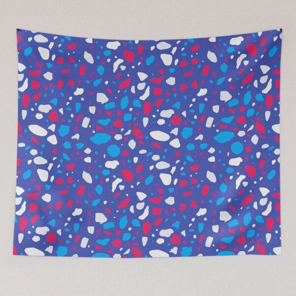 Item preview, Blue White Red Splatter Abstract Modern Contemporary  designed and sold by VioletsnPansies.