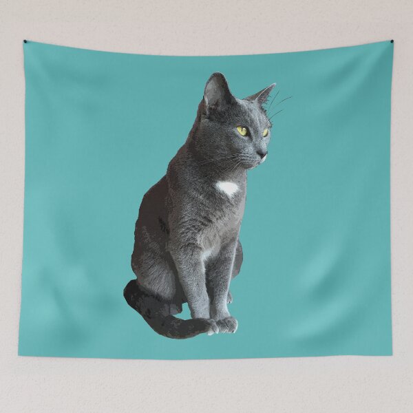 Item preview, Grey Cat with Yellow Eyes designed and sold by juniperdesign.
