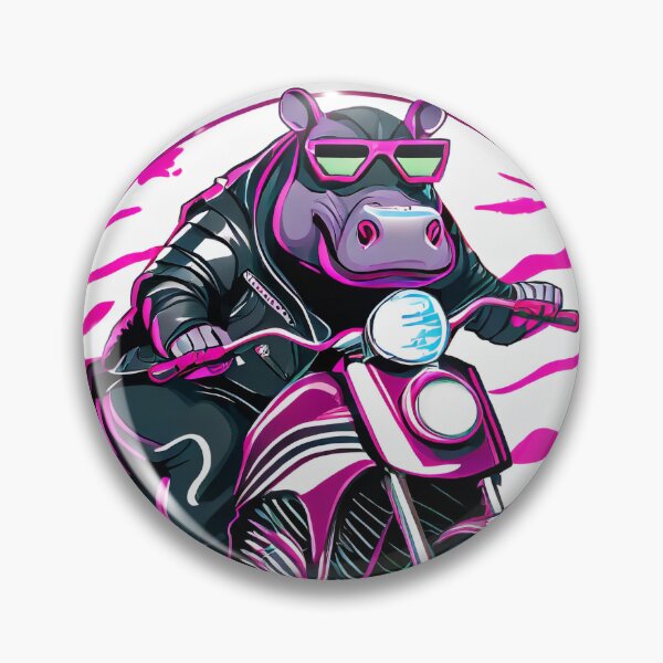 Item preview, Chilled Hippo on a motorcycle designed and sold by BADESIGNZZ.