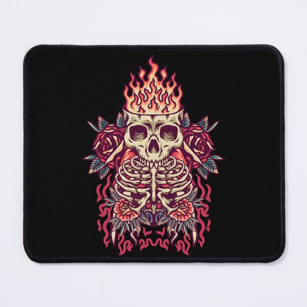 Item preview, Retro Fire Skull And Roses designed and sold by Boomroom.