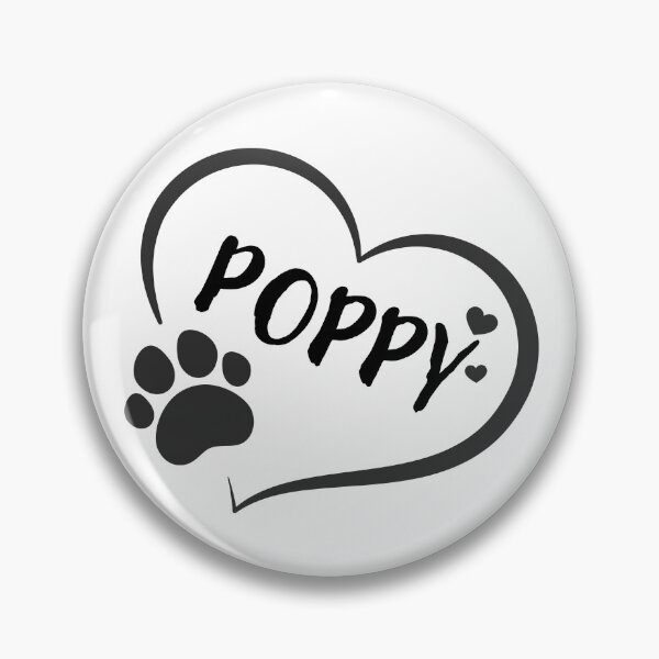 Item preview, Poppy pet dog or cat name in a heart with a paw, great gift for dog or cat owners designed and sold by OCS1337.