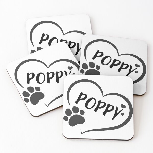 Item preview, Poppy pet dog or cat name in a heart with a paw, great gift for dog or cat owners designed and sold by OCS1337.