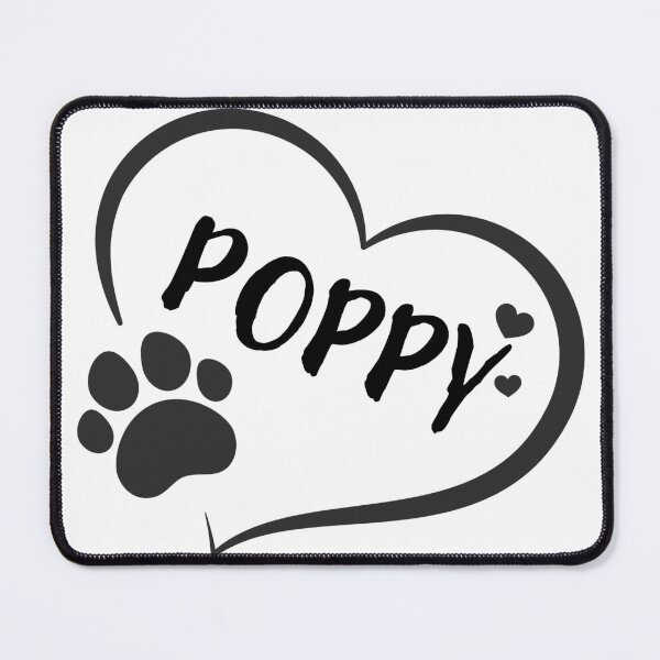 Item preview, Poppy pet dog or cat name in a heart with a paw, great gift for dog or cat owners designed and sold by OCS1337.