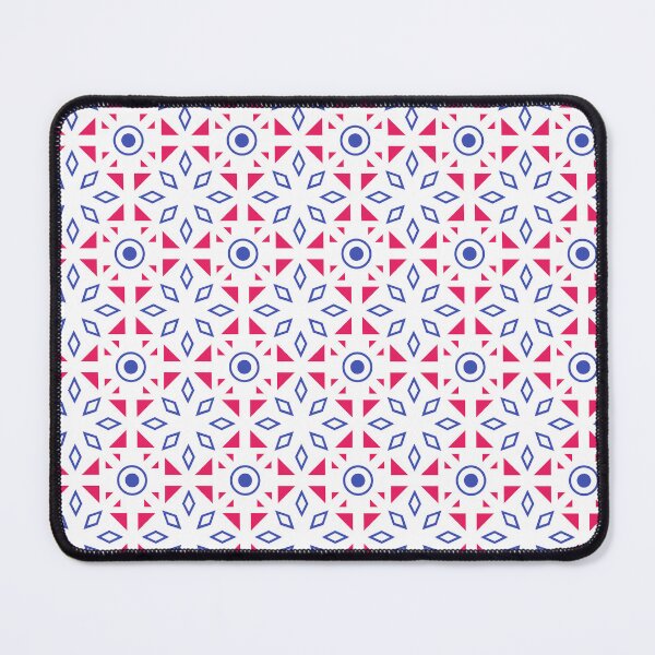 Item preview, Blue White Red Splatter Abstract Modern Contemporary Batik Print Pattern  designed and sold by VioletsnPansies.