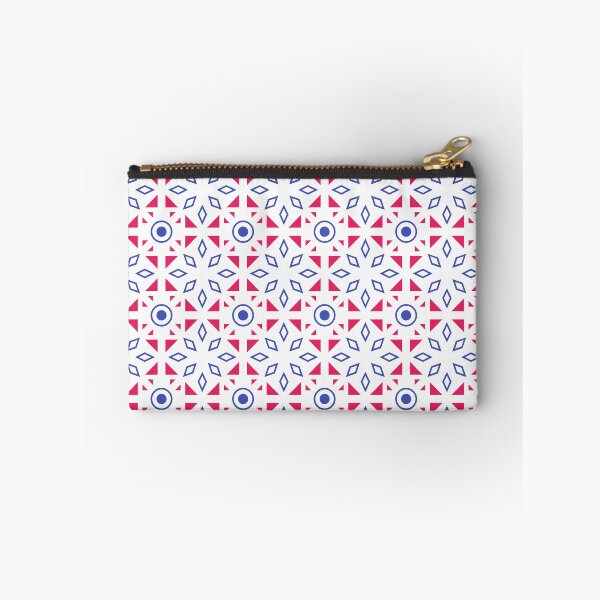 Item preview, Blue White Red Splatter Abstract Modern Contemporary Batik Print Pattern  designed and sold by VioletsnPansies.