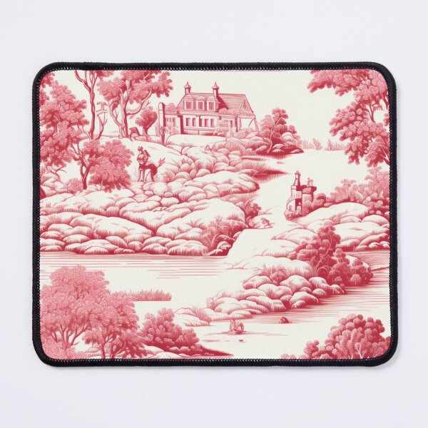 Item preview, Toile De Jouy Countryside Seamless Pattern in Red designed and sold by EvgeniiaSim.
