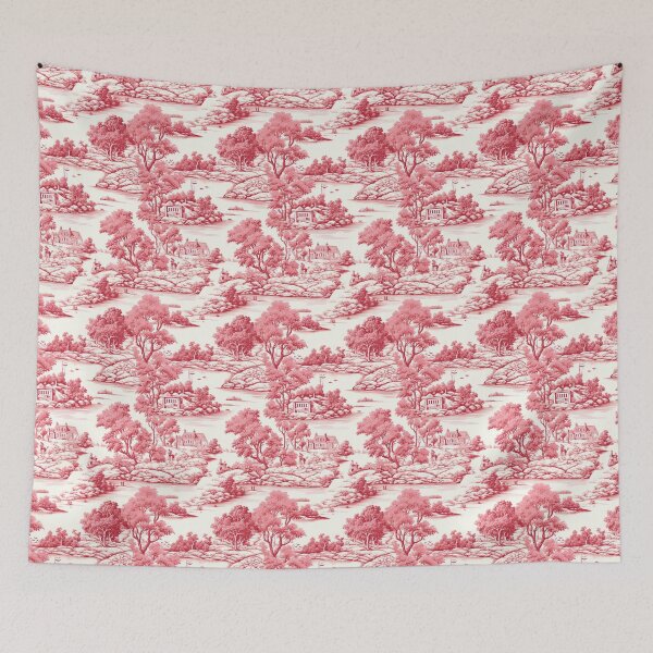 Item preview, Toile De Jouy Countryside Seamless Pattern in Red designed and sold by EvgeniiaSim.