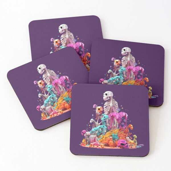 Item preview, colorful preppy skeleton in the people and animal style  designed and sold by MilkyBerryShop.