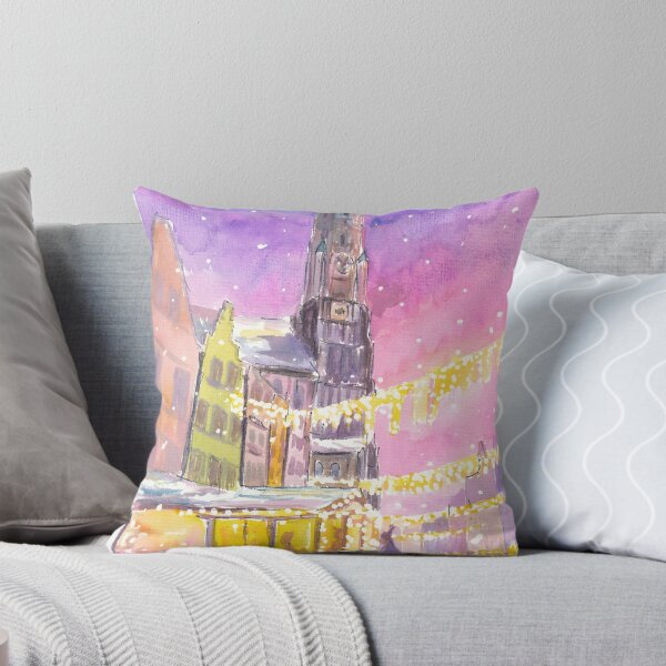 Item preview, Landshut Christmas Winter Cozy Huts at Night designed and sold by artshop77.