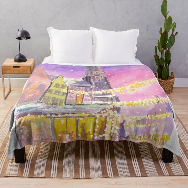 Item preview, Landshut Christmas Winter Cozy Huts at Night designed and sold by artshop77.