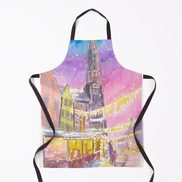 Item preview, Landshut Christmas Winter Cozy Huts at Night designed and sold by artshop77.