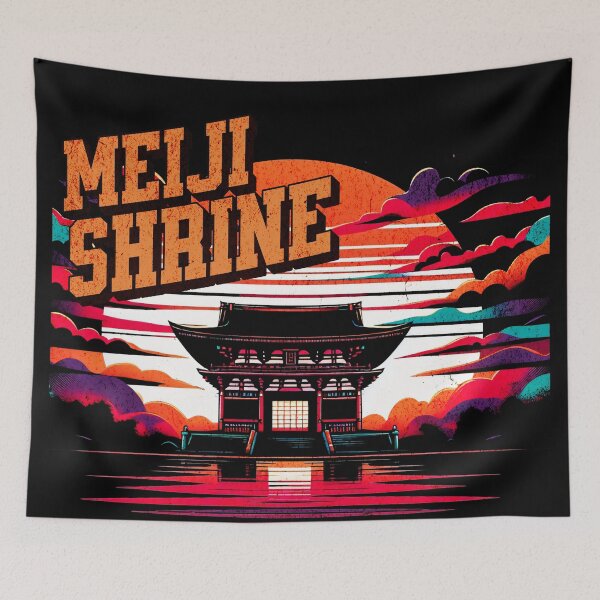 Item preview, Meiji Shrine Tokyo Retro Design designed and sold by RedDesignSyc.