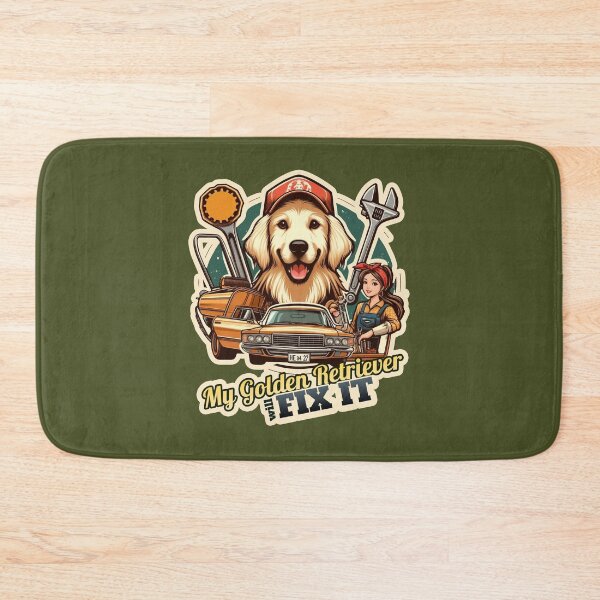 Item preview, Car mechanic Golden Retriever designed and sold by ThisDress.