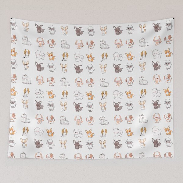 Item preview, little kawaii puppies smiling happy designed and sold by huape.