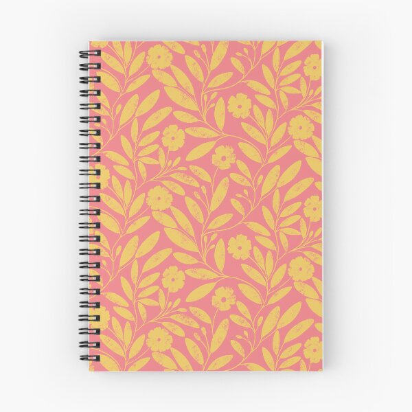 Item preview, Yellow floral sunshine on peachy pink designed and sold by PrettywithColor.