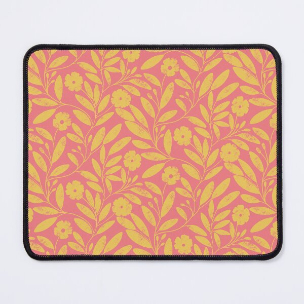 Item preview, Yellow floral sunshine on peachy pink designed and sold by PrettywithColor.