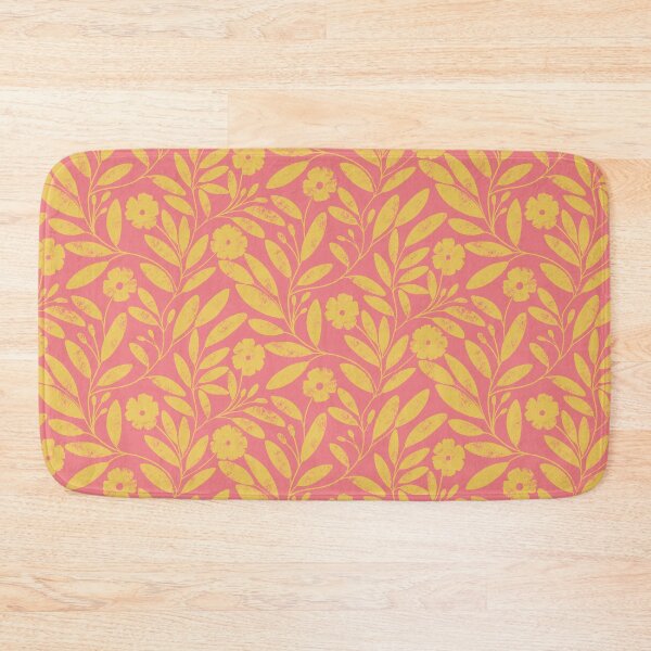 Item preview, Yellow floral sunshine on peachy pink designed and sold by PrettywithColor.