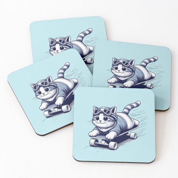 Item preview, A cat rides a skateboard designed and sold by HoefiTh.