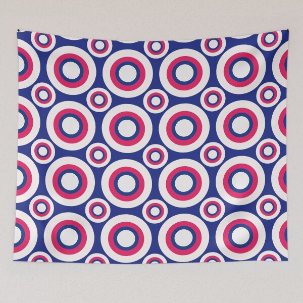 Item preview, Blue White Red Abstract Modern Contemporary Print Pattern  designed and sold by VioletsnPansies.