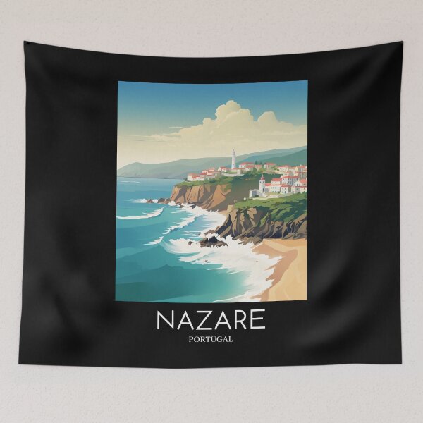 Item preview, A Pop Art Travel Print of Nazare - Portugal designed and sold by StudioRedKoala.