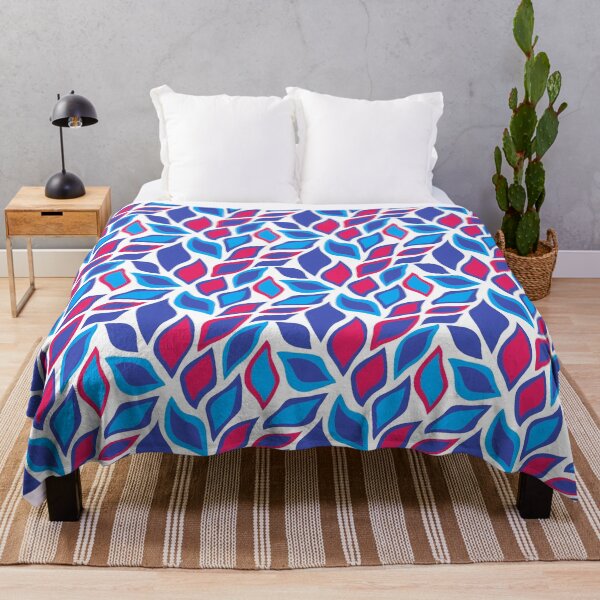 Item preview, Blue White Red Abstract Modern Contemporary Print Pattern  designed and sold by VioletsnPansies.