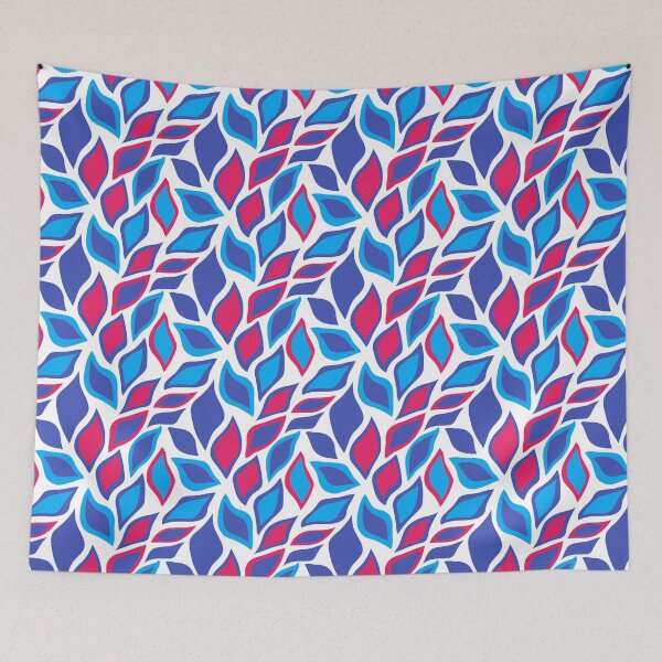 Item preview, Blue White Red Abstract Modern Contemporary Print Pattern  designed and sold by VioletsnPansies.