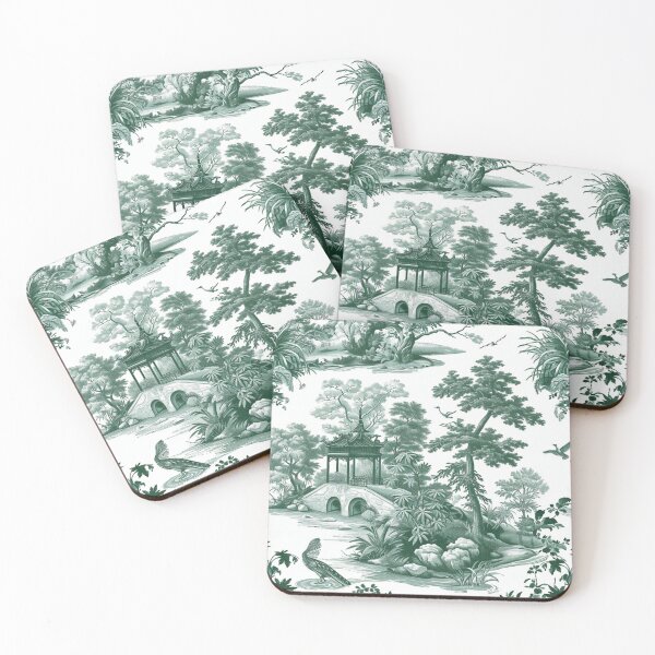 Item preview, Toile De Jouy Countryside Seamless Pattern in Green designed and sold by EvgeniiaSim.