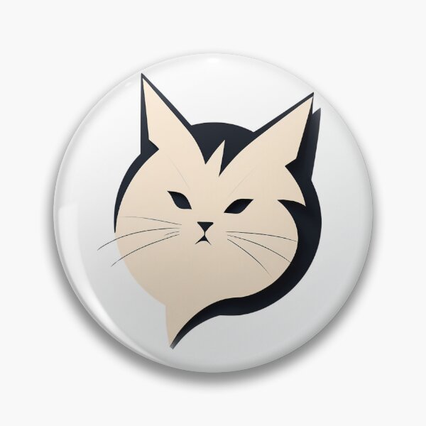 Item preview, Cybercat Head Button designed and sold by Toms Tee.