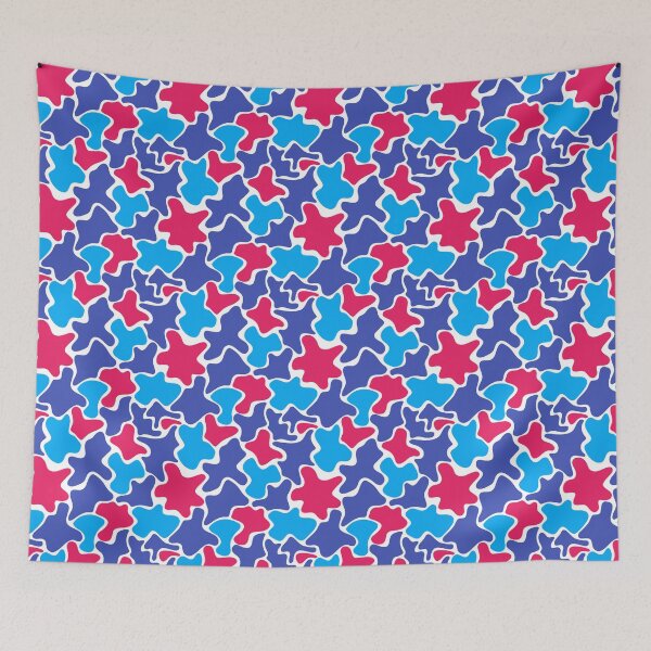 Item preview, Blue White Red Abstract Modern Contemporary Print Pattern  designed and sold by VioletsnPansies.