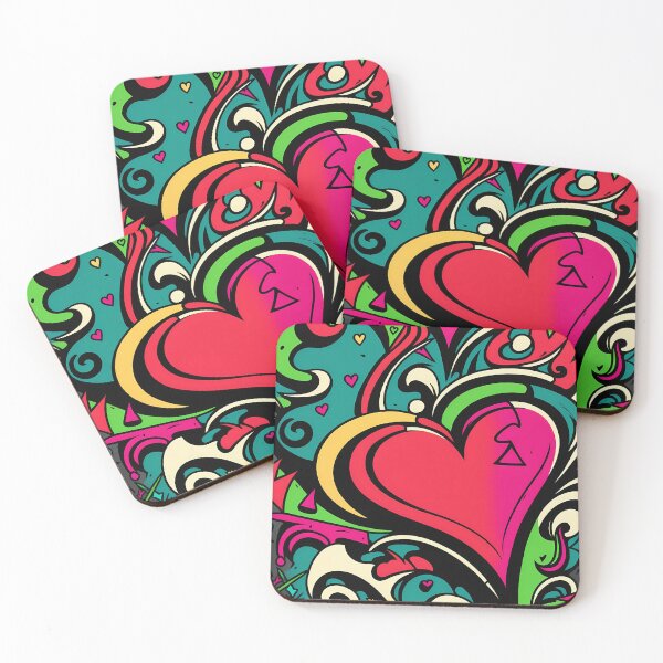 Item preview, Wild hearts in graffiti design designed and sold by randrdesign.