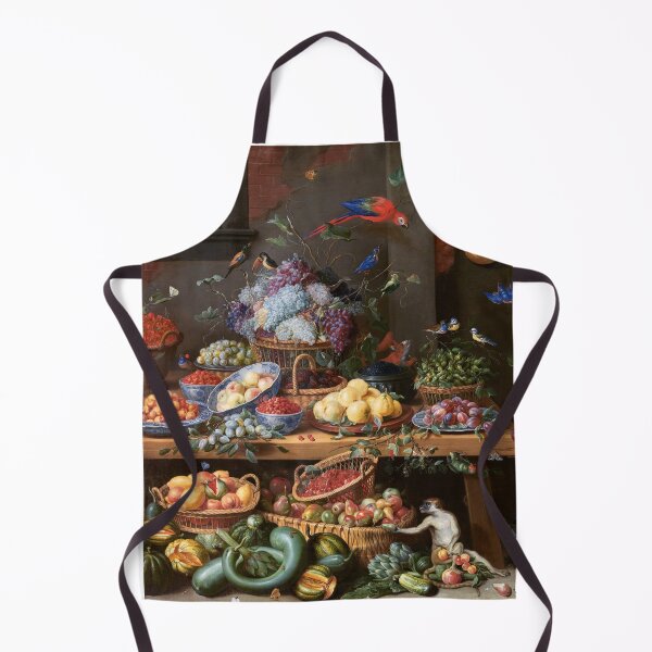 Artikelvorschau, Obst- und Gemüsemarkt mit einem jungen Obstverkäufer (1650–1660), Gemälde in hoher Auflösung von Jan van Kessel entworfen und verkauft von Suzana Djordjevic.