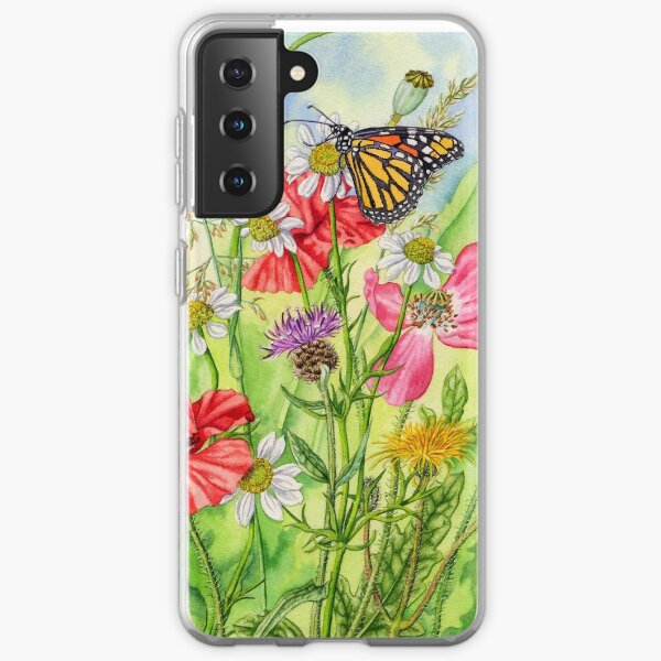 Monarch Butterfly and Wild Flowers (watercolour on paper) Samsung Galaxy Soft Case