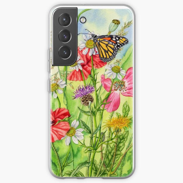 Monarch Butterfly and Wild Flowers (watercolour on paper) Samsung Galaxy Soft Case