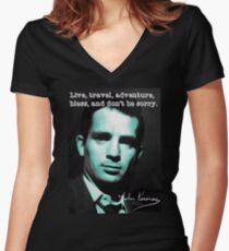 Jack kerouac Women's Fitted V-Neck T-Shirt