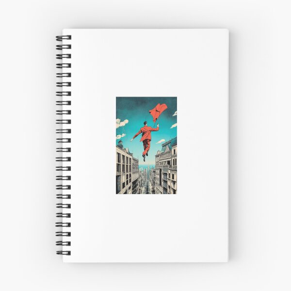 Item preview, Surreal drawing, above the city, red man flying above the city designed and sold by Stephane Delalande.