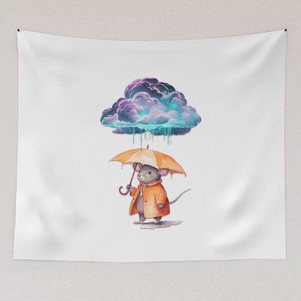 Item preview, Whimsical Cloud Raining Mouse with Tent designed and sold by GAGO5.